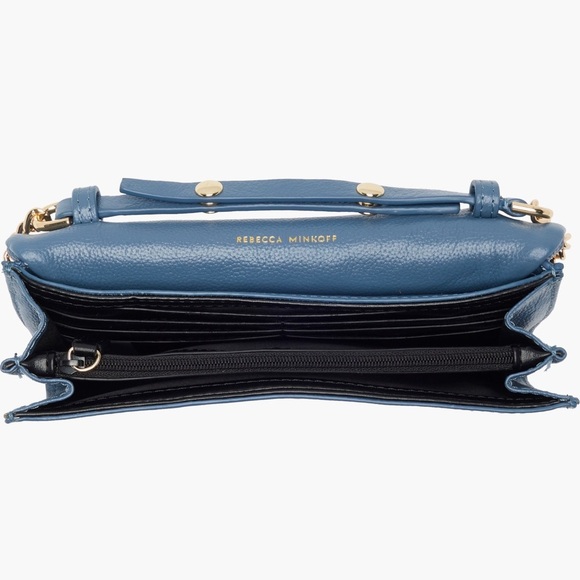 Rebecca Minkoff-Edie Wallet on a Chain crossbody-blue slate-Brand new with tags. - Picture 8 of 12